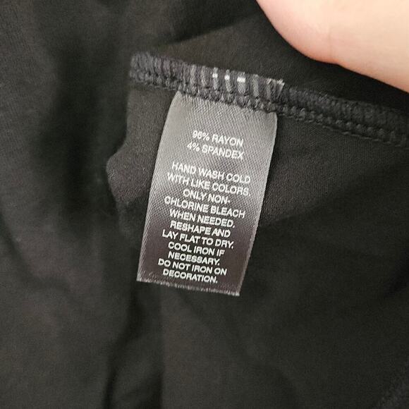 WHBM Black Tank Top Pearls Around Neck Thick Straps Size Medium Stretch - Picture 5 of 6